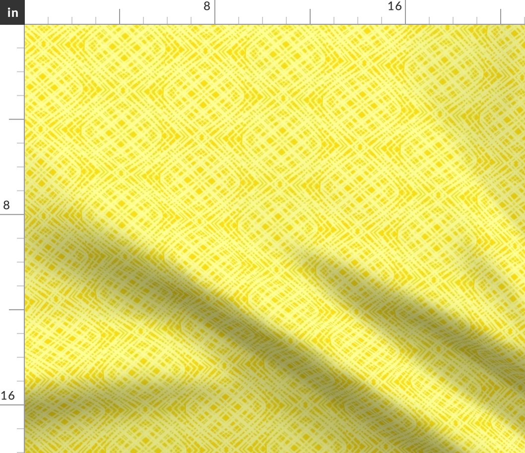 Sketchy Cross Hatch of Sunny Yellow on Daffodil Yellow