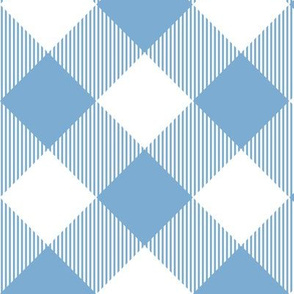 Tartan, Middle blue and white diagonal with vertical stripes