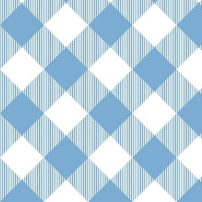 Tartan, Small blue and white diagonal with vertical stripes, Small scale