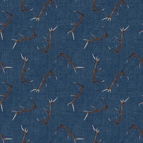 Small Antlers on Woad Blue