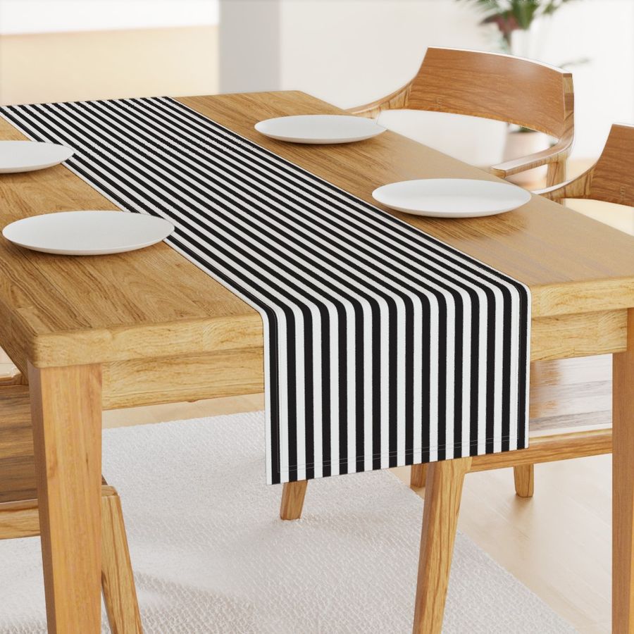 Black and White Stripe - Half Inch Wide