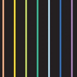 Rainbow Stripe on black - wide