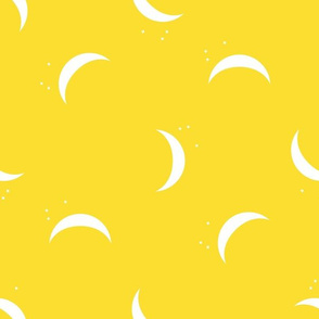 yellow crescent moon
