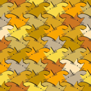 cat - biscuit cat - shades of yellow color palette - cute cat fabric and wallpaper