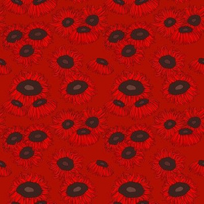 Ruby Sunflowers Small Crimson