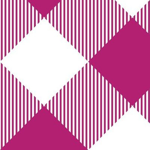 Tartan, Large burgundy and white diagonal with vertical stripes