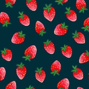 Strawberries in Navy