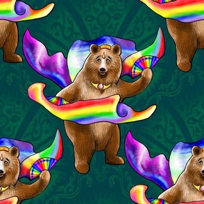 Belly Dancing Neon Disco Pride Bear blue