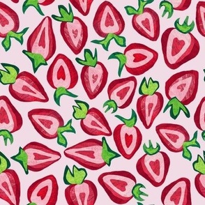 Strawberries Paper Cut on Crema Fresa 2in Strawberry 