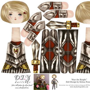 Cut and sew doll pattern - Star the Knight