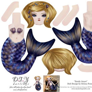 Cut and sew doll pattern - Sandy Azure