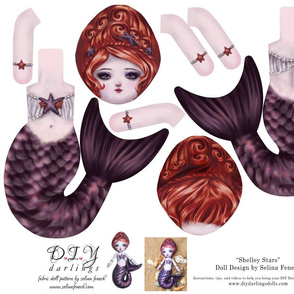 Cut and sew doll pattern - Shelley Stars