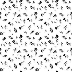 Ditsy flowers - black and white