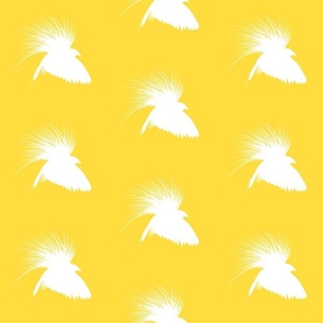 Bird of Paradise - white on sunny yellow, medium 