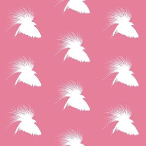 Bird of Paradise - white on cotton candy pink, medium 