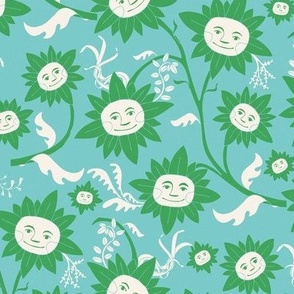 Happy Floral Green