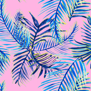 Teal Palms - pink