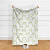 Large Hannah Ribbon Trellis Apple Green On White