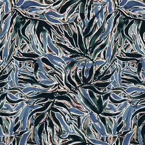 DRAMA QUEEN tropical blue green medium scale