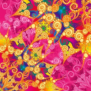 Rainbow Mandala orange-pink