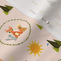 Orange Cream Geometric Woodland