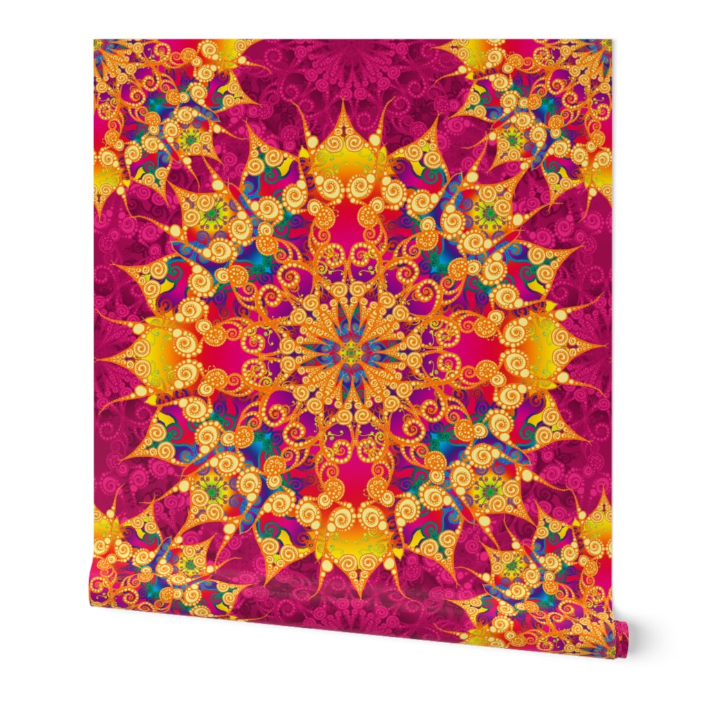 Rainbow Mandala orange-raspberry