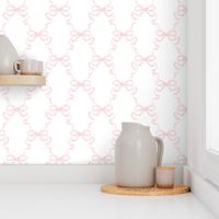 Small Hannah Ribbon Trellis Pink on White