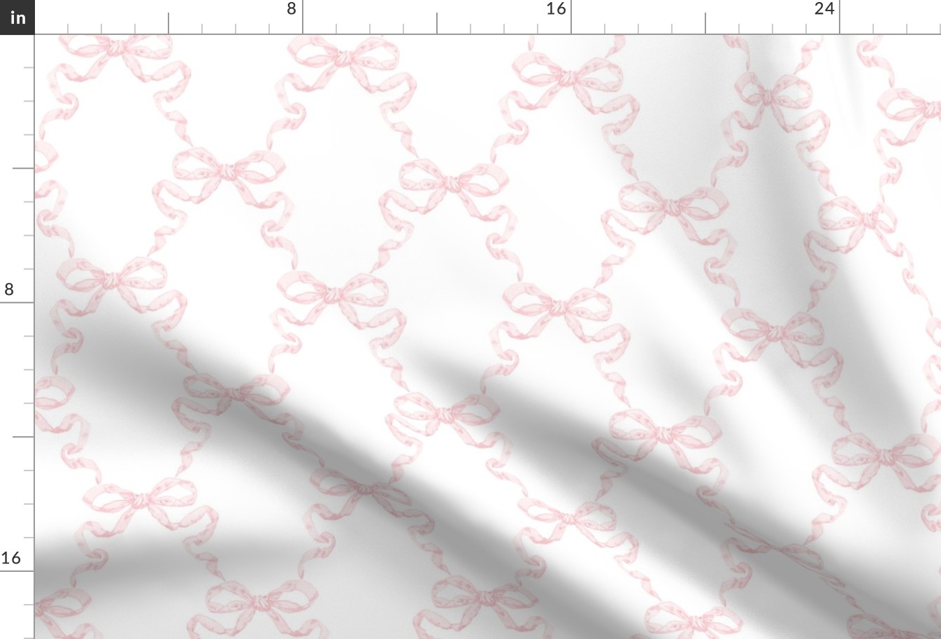 Small Hannah Ribbon Trellis Pink on White