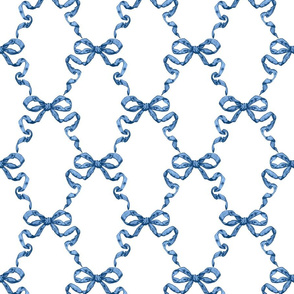 Small Hannah Ribbon Trellis Dark Blue 