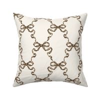 Small  Hannah Ribbon Trellis Brown on Cream 