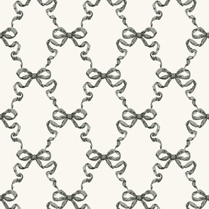 Small Hannah Ribbon Trellis Charcoal on Cream