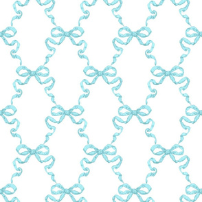 Small Hannah Ribbon Trellis Aqua White