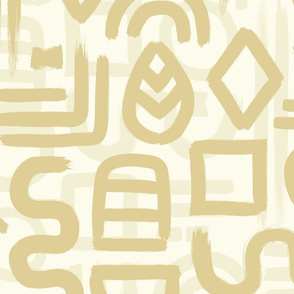 Brushstroke glyphs and shapes - Champagne gold jumbo