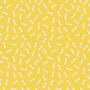 Dog bones on yellow (small scale)