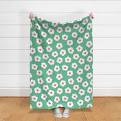 Summer Floral on Green - large scale