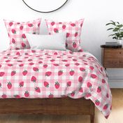 Summer Strawberry Gingham - extra large scale