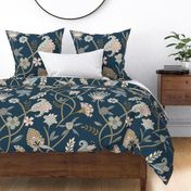 Winding Floral Navy