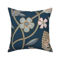 Winding Floral Navy