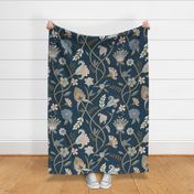 Winding Floral Navy