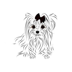 8x8 Tiling Yorkie Line Art - abt 5" tall