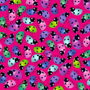 Ladybug party on fuschia pink