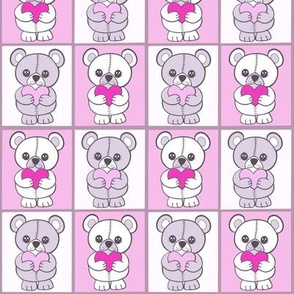 Patchwork teddy bears pink