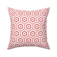 Geometric Pattern: Hexagon Hive: Positive Light Red