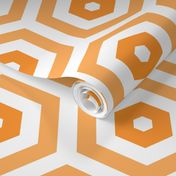 Geometric Pattern: Hexagon Hive: Negative Light Orange