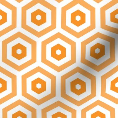 Geometric Pattern: Hexagon Hive: Negative Light Orange