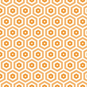 Geometric Pattern: Hexagon Hive: Negative Light Orange