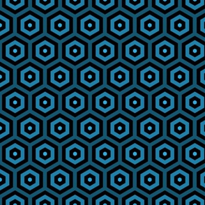 Geometric Pattern: Hexagon Hive: Positive Dark Blue