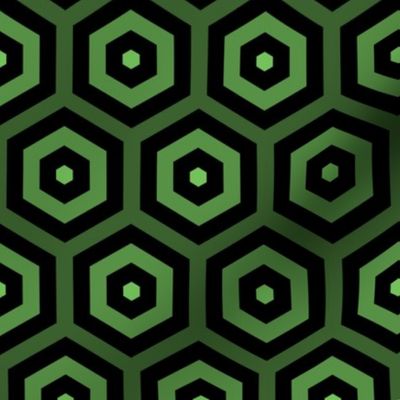 Geometric Pattern: Hexagon Hive: Positive Dark Green