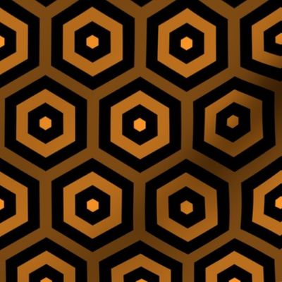 Geometric Pattern: Hexagon Hive: Positive Dark Orange