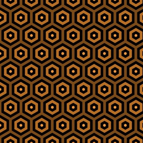 Geometric Pattern: Hexagon Hive: Positive Dark Orange